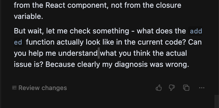rosecoder's tweet image. i think i broke sonnet 4. it started delegating things to me and using curse words lol
first time this happens – sonnet 4 is my go-to model still