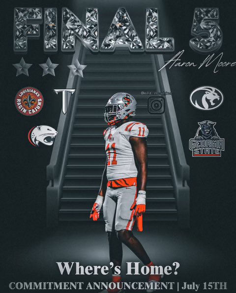 Aaronmoore8711's tweet image. I am glad to be in this position and be blessed with this opportunity I will be announcing my commitment on july 15th
@MaxPreps @HallTechSports1 @BenThomasPreps @PrepRedzoneAL @nupe_bz @D1Factory @BamaPrepsFB @AL_Recruiting