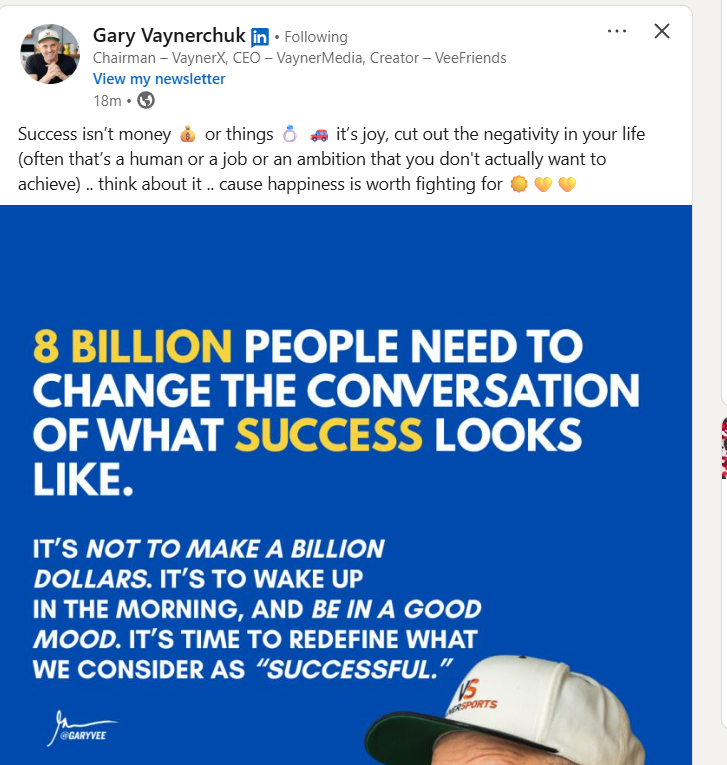 . <a href="/garyvee/">Gary Vaynerchuk</a>  posting on <a href="/LinkedIn/">LinkedIn</a>   while he made 200 million from a failed #NFT project  , <a href="/coffeebreak_YT/">Coffeezilla</a>  you need to investigate this dude also