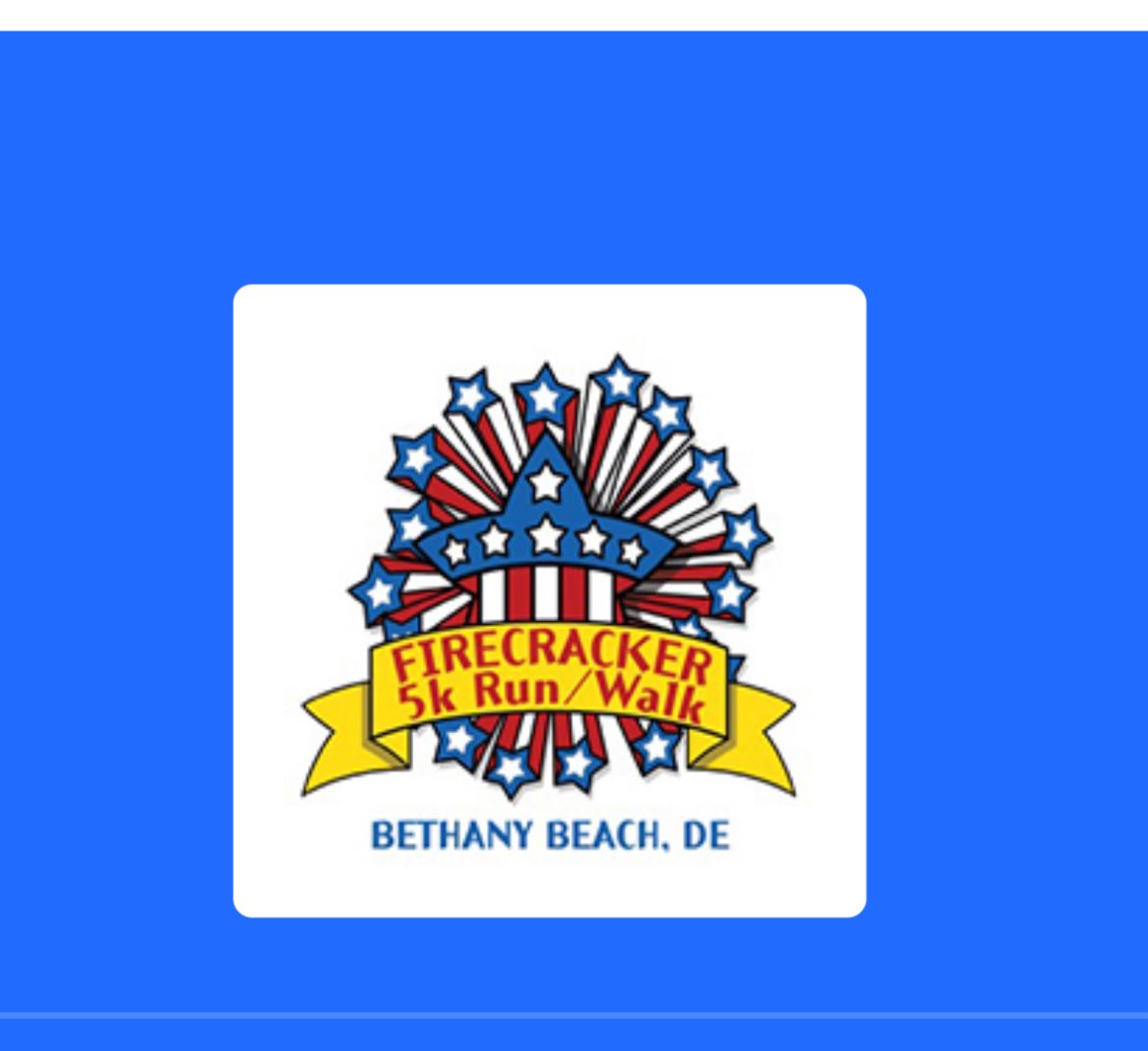 Bethany Beach Firecracker 5k. Fun beach town run this morning with Jr. 
Bethany Beach, DE.