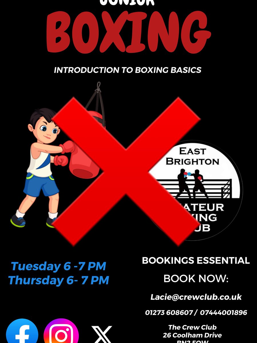 Important Notice – Junior Boxing Update

We regret to inform you that, going forward, there will be no Junior Boxing sessions as we take time to reassess and review the structure of this program. We sincerely apologise for any inconvenience this may cause.