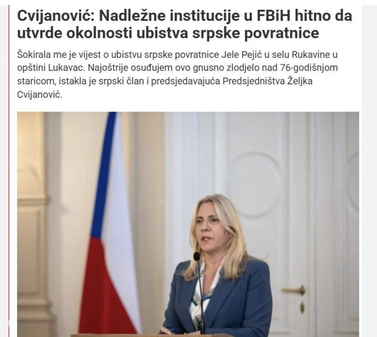 Starica nije ubijena. Uzork smrti je pad! Ali kultura smrti i traženja tuđe krvi, huškanja i rovarenja, toliko se zapatila u ovo dvoje (ne)ljudi da je to zastrašujuće. Treba li reći da neće odgovarati za javno izrečene laži!l