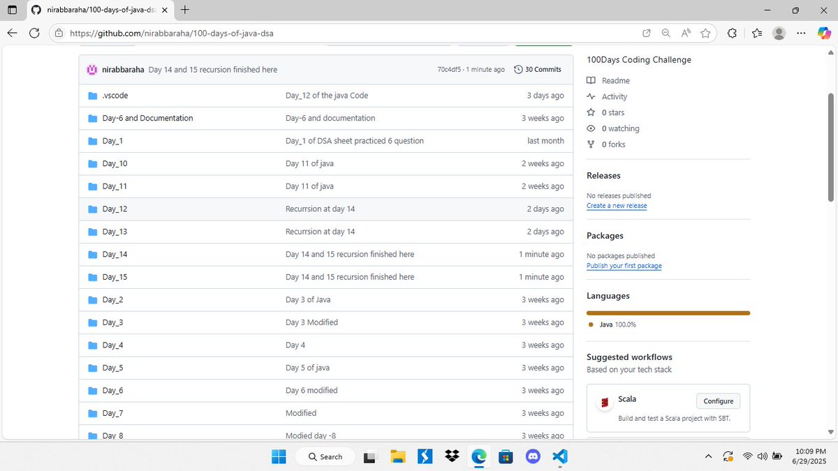 nirabxcode's tweet photo. Recursion is no longer a fear. Ready to conquer the next DSA challenge!
#Day12 #Day13 #Day14 #Day15
#Java #CodingJourney #DSA #100DaysOfCode #ProblemSolving #TechLearner #SoftwareEngineering #ApnaCollege #LearningNeverStops https://t.co/uR2IKdZ82P