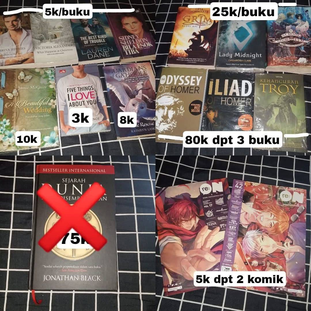 rrhaffaell's tweet photo. WTS Want To Sell ‼️ beberapa buku dibawah ini
bisa co 🍊 + freeong
bisa cod ✅ 
dom sulsel 🏠 

#WTs #jualbuku #jualnovel #zonauang #zonajajan https://t.co/0BBHHGIJUF