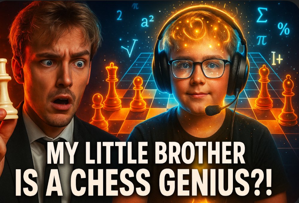 Lukestorm12LST's tweet photo. Going LIVE on Kick tonight at 10PM! My little brother — a CHESS GRANDMASTER — is teaching me how to play 😤🧠 Come watch me try not to embarrass myself 😂 👉 [https://t.co/bfFmPYZGWH] #KickStream #ChessLive #BigBroEnergy https://t.co/tY5XT3Qwol