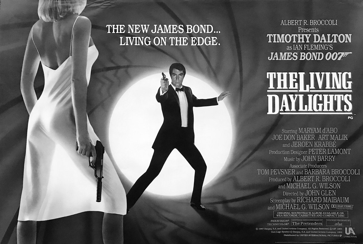 007Films's tweet photo. ALBERT R. BROCCOLI
presents
TIMOTHY DALTON
as
IAN FLEMING'S
JAMES BOND
007
in
THE LIVING DAYLIGHTS
#007Films
29 JUNE 1987 (LONDON PREMIERE) https://t.co/nxWdEsai3X