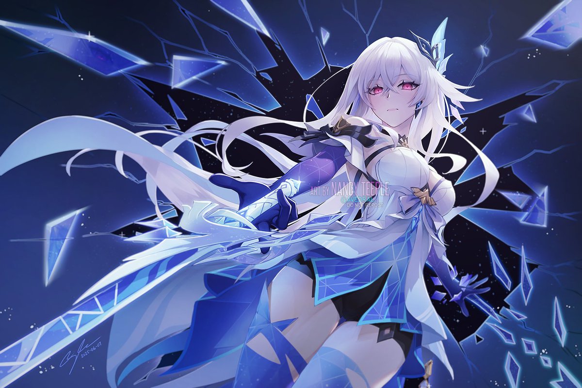 avedral's tweet image. "A Fool's Gambit" vs "Heavenly Blades"

I wanted to draw both of them together, but I didn't have time to get it done before Skirk's release.  So, I drew Skirk first, then Tartaglia mimicking Skirk's more advanced moves.

#GenshinImpact #Genshinfanart #FightLikeSkirk #Tartaglia