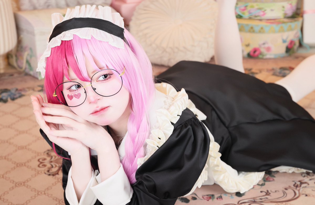 コンパス コスプレ メグメグ メイド ウィッグ Cosplay】 🩷🐰# コンパス/メグメグ🐰🩷 メイドコスチューム ぷぅー