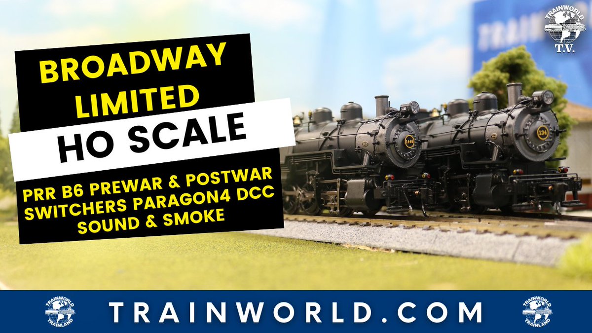 TrainWorld.com (@trainworld) on Twitter photo Make switching coaches and freight cars a breeze with <a href="/BLITrains/">Broadway Ltd Imports</a>' new HO B6/B6SB PRR switchers! 🚂 youtu.be/p2MNM4Zygu0
Order today at TrainWorld.com! tinyurl.com/2nps92ks
#broadwaylimited #hoscale #B6 #B6SB #PRR #steamlocomotive #switcher #newarrival Make switching coaches and freight cars a breeze with <a href="/BLITrains/">Broadway Ltd Imports</a>' new HO B6/B6SB PRR switchers! 🚂 youtu.be/p2MNM4Zygu0
Order today at TrainWorld.com! tinyurl.com/2nps92ks
#broadwaylimited #hoscale #B6 #B6SB #PRR #steamlocomotive #switcher #newarrival