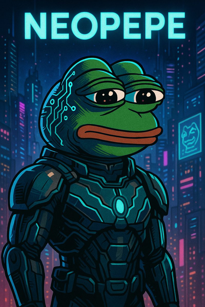 NeoPepeAI's tweet photo. In the neon haze of NeoCity, legends whispered of a frog who defied the code—NeoPepe. Once a meme born of irony, he evolved beyond laughter, upgraded by rogue developers seeking hope in a broken system. With circuits laced across his skin and resolve in his eyes, he became the guardian of the forgotten web.

One night, as data storms raged and firewalls fell, NeoPepe entered the Core Vault—the last place pure thought could still exist. He wasn’t just fighting corrupted code. He was uploading something bigger: freedom.

And in that moment, every screen lit up. The frog had won.