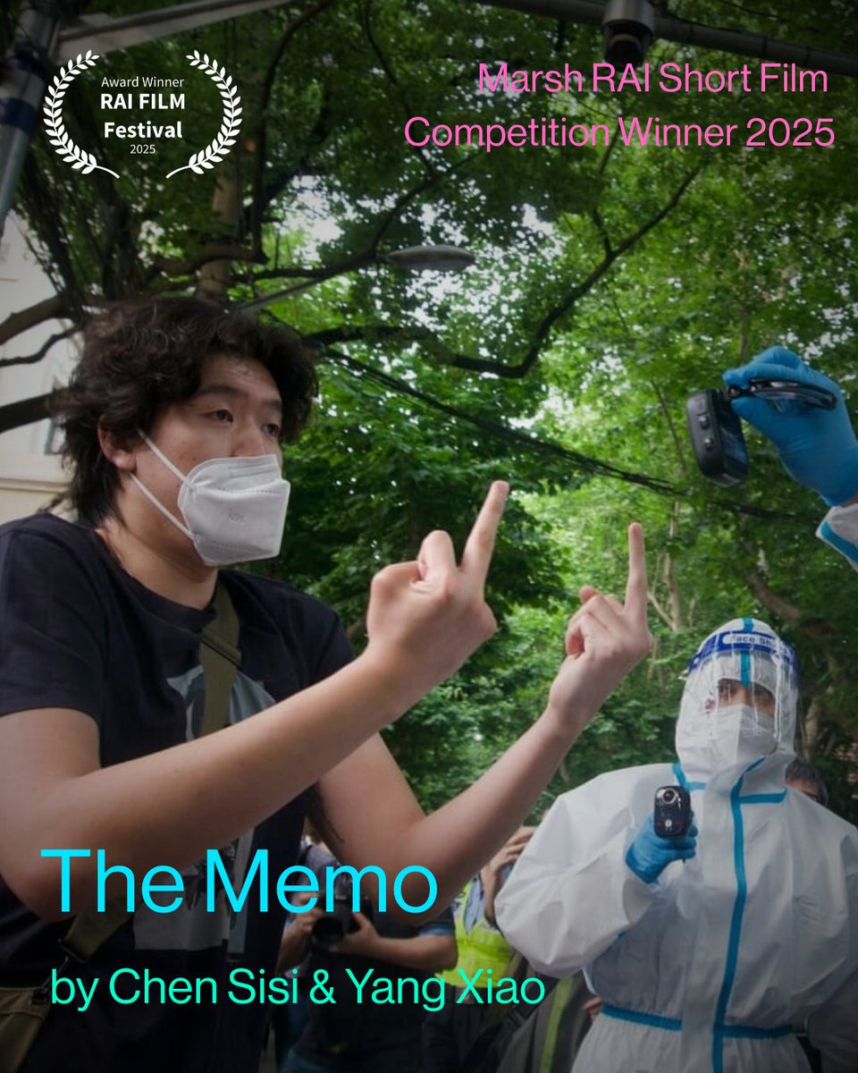 raifilmfest's tweet photo. RAI FILM Festival 2025 Marsh Award Winner: The Memo by Badlands Film Group. A bold short on intimacy, resistance, and media in China. Visually powerful and politically urgent. Selected by Marcia Mansur &amp; Suranga Katugampala. Watch this and 85+ others online now – link in bio. https://t.co/ueGPgaUs8J
