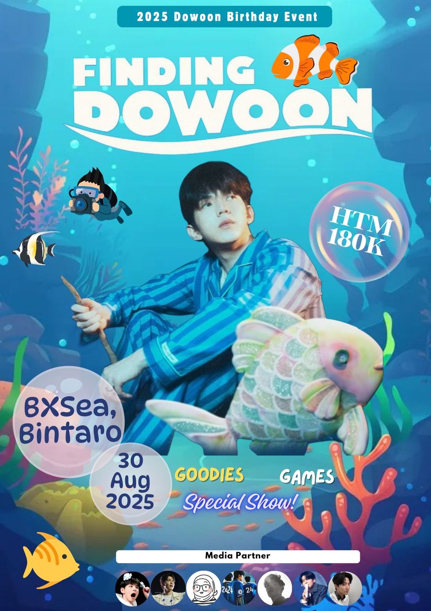__fellie's tweet photo. Calling all MyDay! 🌊💙

Get ready to go "Finding Dowoon" and make waves of memories together! 🎂🐠

There is a special show await you under the sea!

🗓️ August 30th, 2025 
📍 BXSea, Bintaro
🎟️ HTM 180K
📝 RSVP opens on July 1st, 2025 at 07.00 PM (WIB)

Don't miss it 😉 https://t.co/aTyyyRg2et