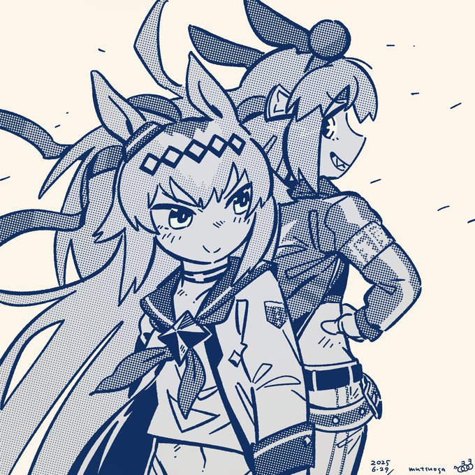 オグリキャップ(ウマ娘) ,タマモクロス(ウマ娘) 「書初め新年初