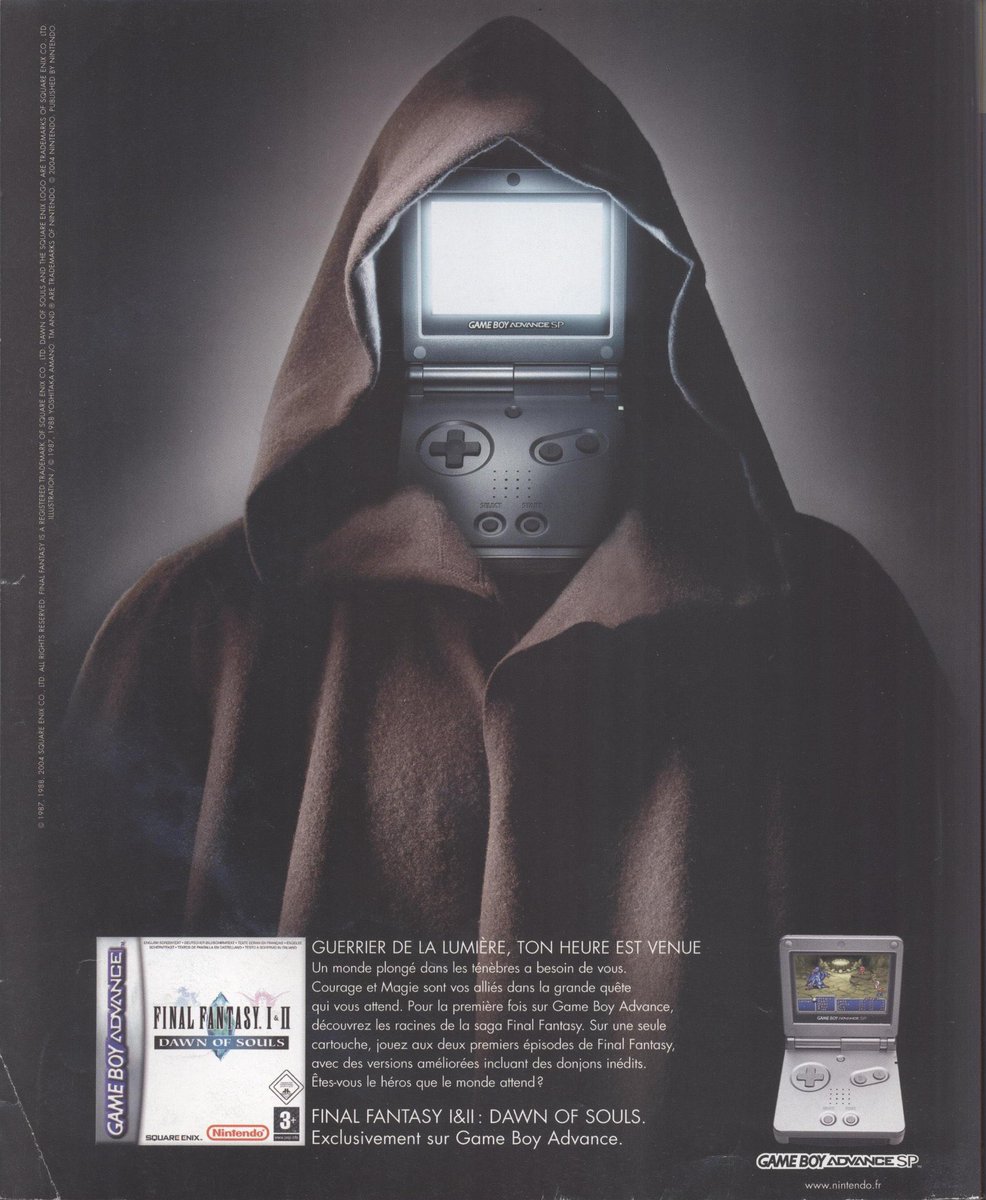 AllmightoFranky's tweet photo. La publicité papier du jour,bonjour!De la Pub vue dans les pages d’un #Nintendo le mag officiel de 2005!Du #GameBoyAdvance avec #FinalFantasy 1 et 2,la game #NesClassic et du #GameCube avec #MarioPowerTennis et #DonkeyKong jungle beat! #retro #culturepub #2000s #retrogaming https://t.co/lq1TlSUzrU