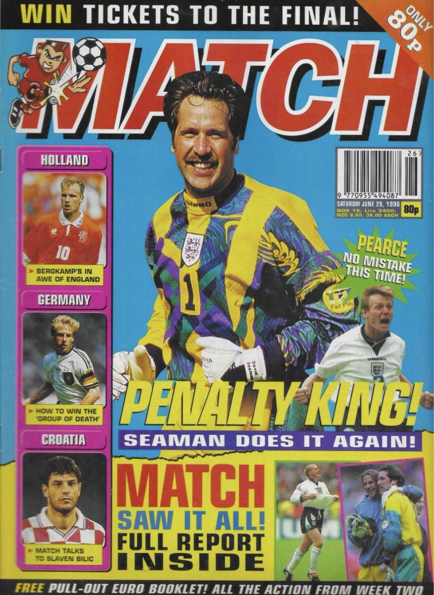 Seaman, Bergkamp, Klinsmann, Gazza and Pearce in that pose. 

Hang this <a href="/matchmagazine/">MATCH Magazine</a> cover from this day in 1996 in the Louvre. #Keepit90s