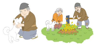 「日本昔話」にイラスト素材を追加しました。 
 「やさしい正直爺さんとポチ」
「ここほれワンワン」 
「ガイコツあらわる」
「怒った欲張り爺さんとポチ」 
freecut.xyz/freecut53/free…