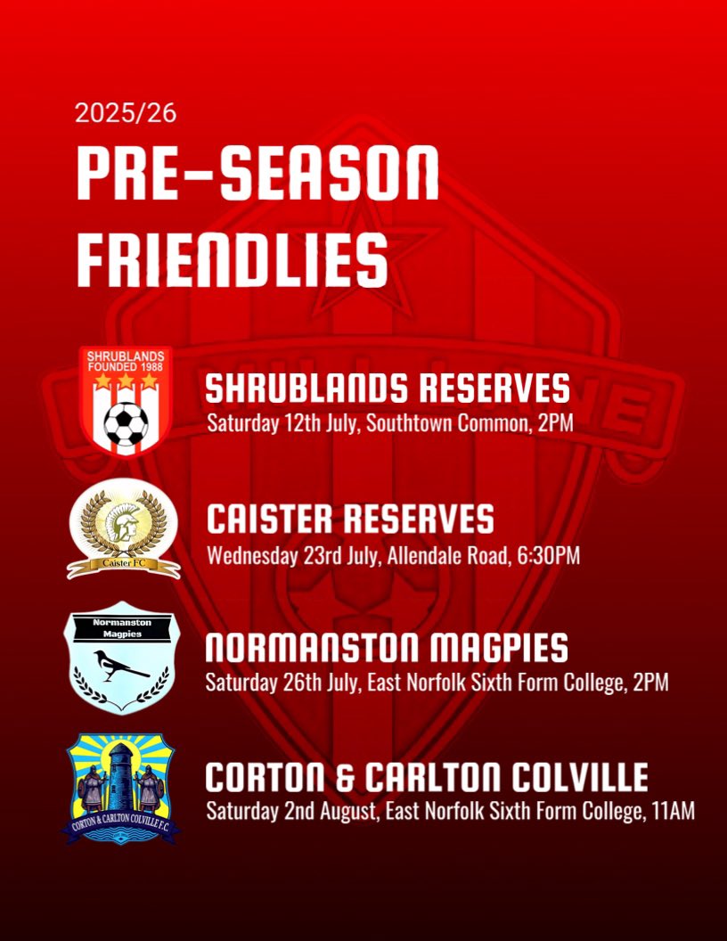 An updated version of our pre-season fixtures ✅