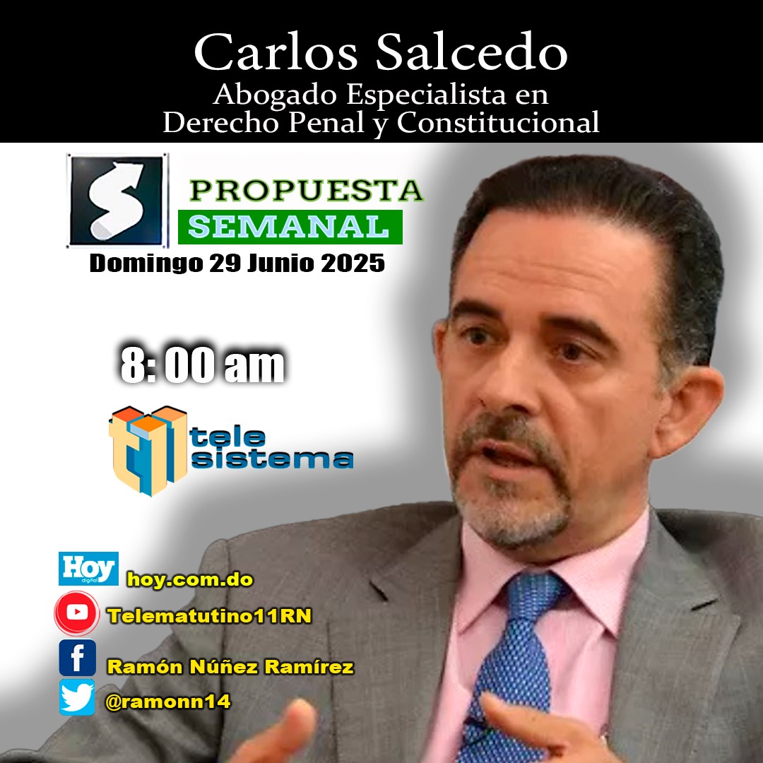 Mercy N. de Aviles (@mndeaviles) on Twitter photo Ya inició #PropuestaSemanal en <a href="/telesistema11rd/">Telesistema 11</a> y dentro de unos minutos tendré entrevista Lic. Carlos Salcedo Ya inició #PropuestaSemanal en <a href="/telesistema11rd/">Telesistema 11</a> y dentro de unos minutos tendré entrevista Lic. Carlos Salcedo