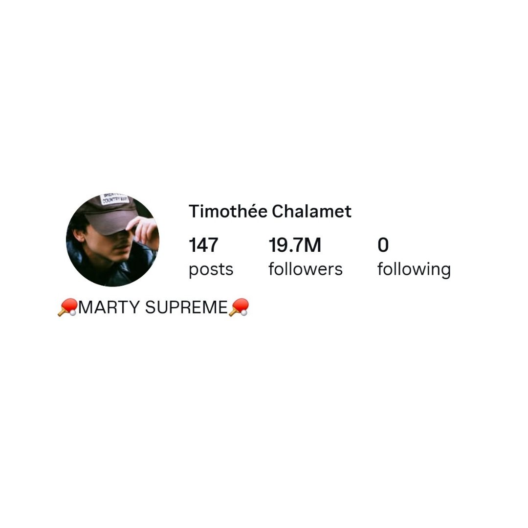 timotheeupdates's tweet photo. LET THE MARTY SUPREME ERA BEGINS! 

Timothée Chalamet has updated his Instagram bio! 🏓 https://t.co/7t8wih8Ld7