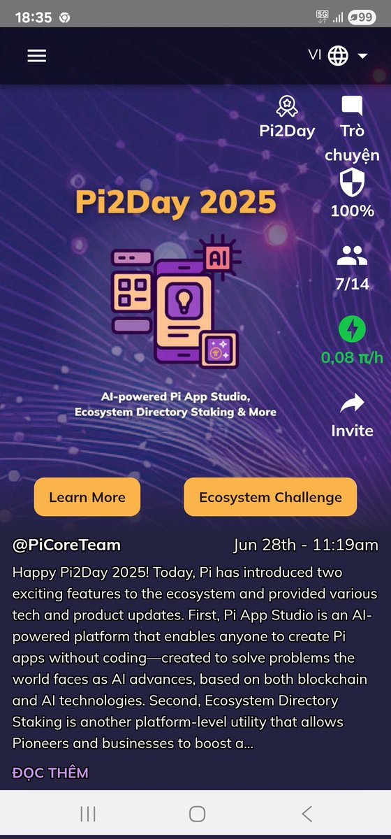 Congthanh76's tweet photo. @PiCoreTeam Thật tuyệt vời pi Network https://t.co/5Errz9iPnd