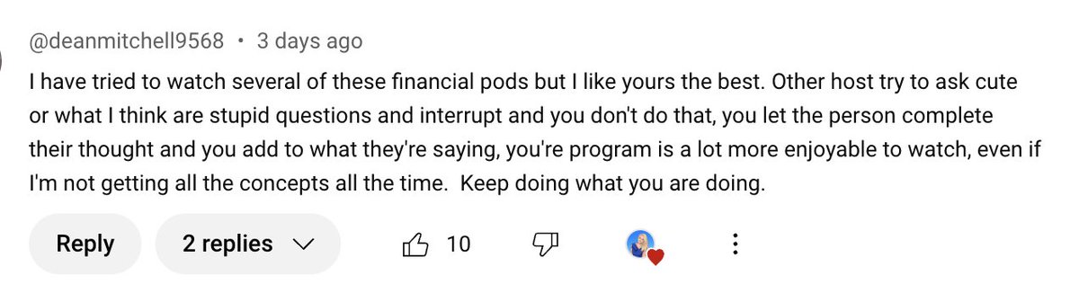 JuliaLaRoche's tweet image. 55,083 of the nicest people on the internet.
On my show, the guest, not the interviewer, is the star. We like to listen and learn, even if it takes 20 minutes to answer a question (23:51 is the record for a single answer)! I call it my 90-10 rule, where I try to only speak 10%…