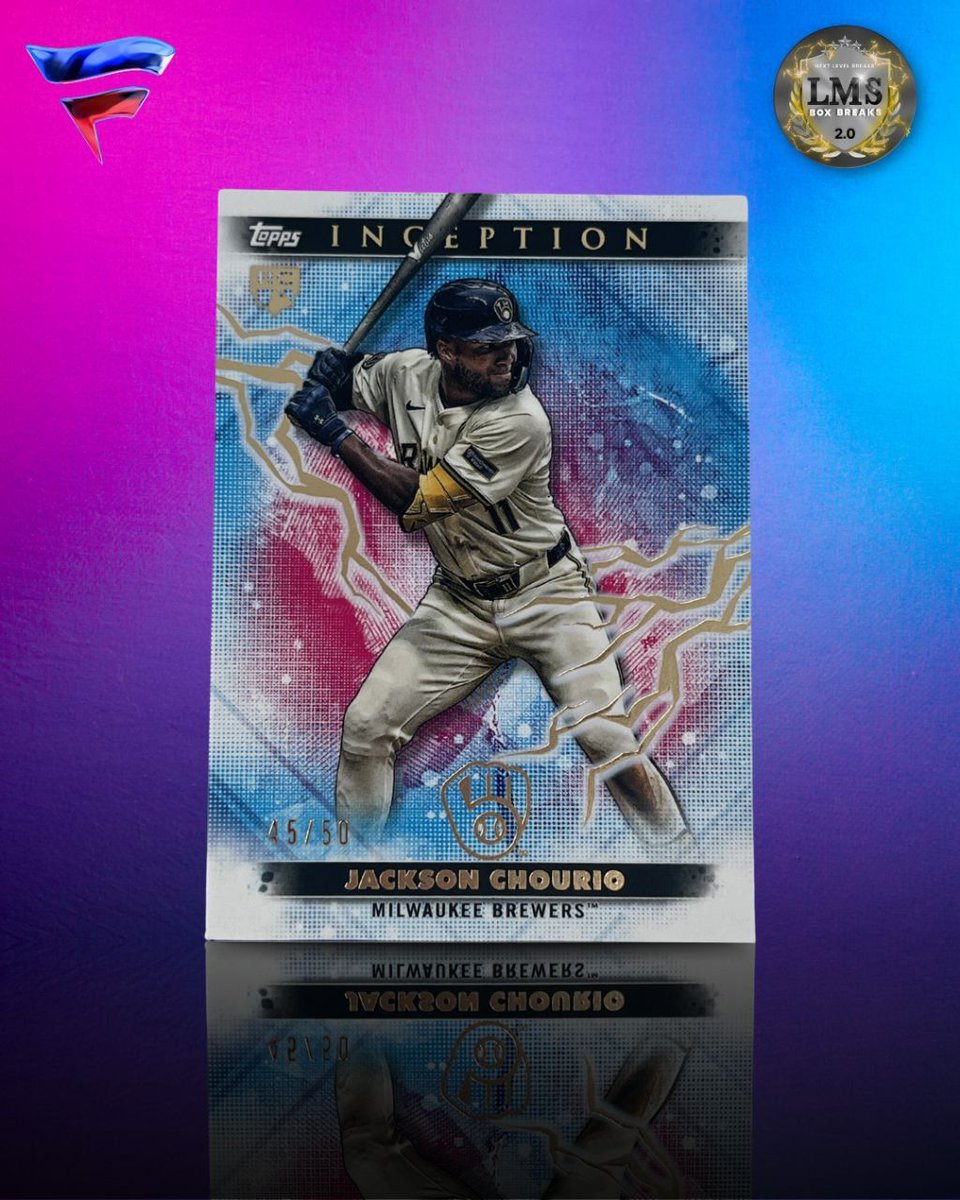 BoxLms's tweet image. ⚡️ Topps Inception Heat! ⚡️
Jackson Chourio - Milwaukee Brewers 🌩️
Numbered 45/50, this card is bursting with lightning and next-gen talent.
A must-have for any serious MLB prospect collector!

#JacksonChourio #ToppsInception #LMSBoxBreaks #BrewersProspect #NumberedCard