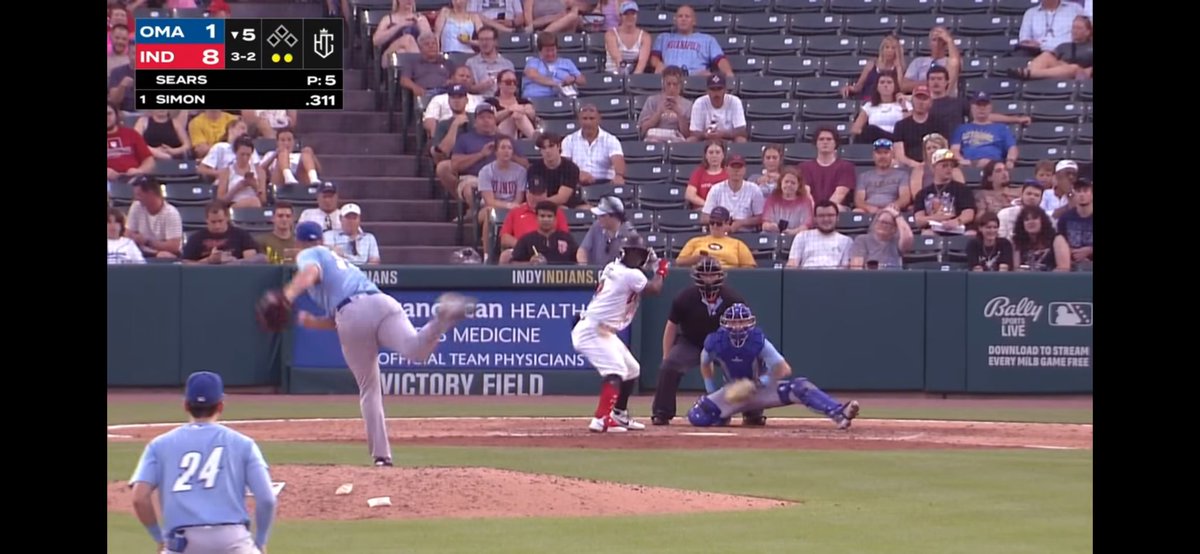 BaseballTownies's tweet photo. ⁦@bsears_12⁩ gets his 1st K in AAA! https://t.co/F8rZN4FfWd