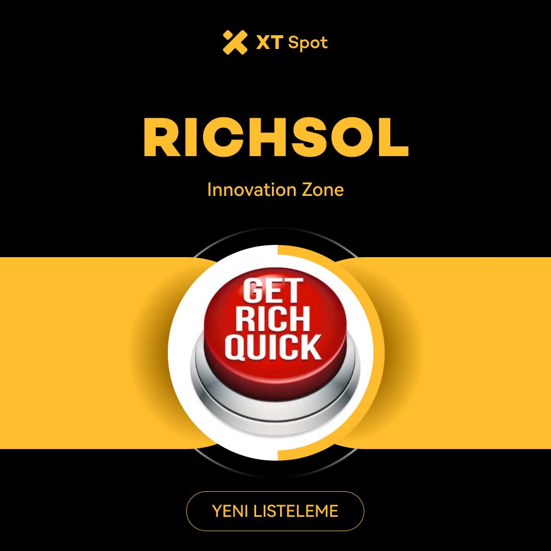 XT_Turkey's tweet photo. 🚀 Yeni Listeleme 🚀 #XTListing
@GetRichQuickSol
📢 #XT, #RICHSOL (GET RICH QUICK) tokenini İnovasyon Bölgesi’nde listeledi.
📥Yatırma: 29 Haziran 2025, 12:30 (UTC+3)
💱 Alım-Satım: 29 Haziran 2025, 12:30 (UTC+3)
📤Çekim: 30 Haziran 2025, 12:30 (UTC+3)
💱 Hemen İşlem Yap ⤵️
https://t.co/6vehqDSI5j