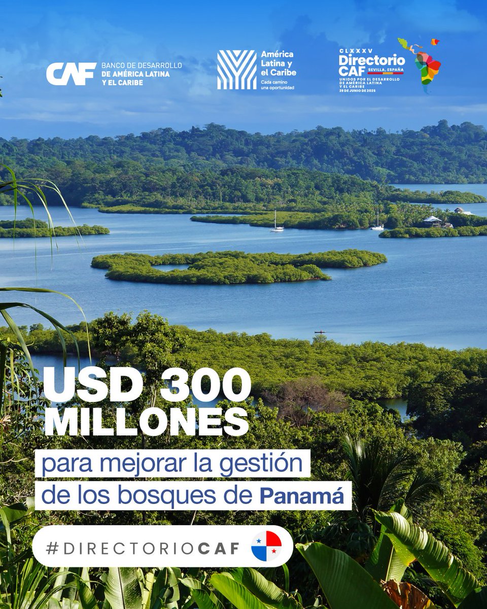 🇵🇦 #DirectorioCAF aprueba USD 300 millones para mejorar la gestión forestal en Panamá.

El financiamiento impulsará la conservación de ecosistemas, el manejo sostenible de los bosques y el financiamiento verde.