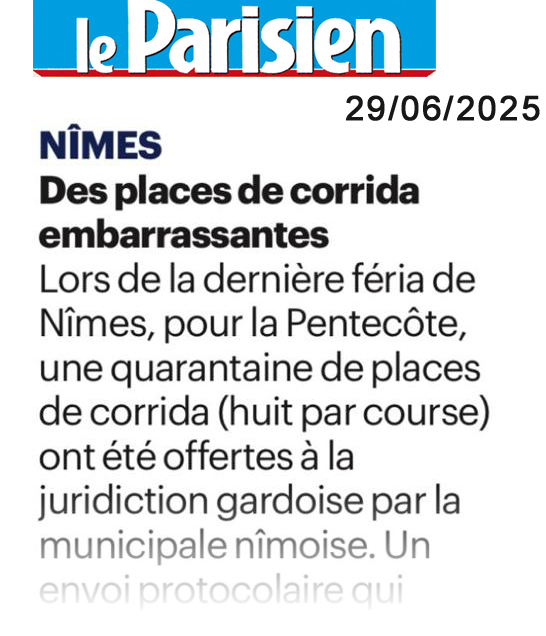Alliance Anticorrida (@anticorrida) on Twitter photo On sait que Simon casas a été mis en garde à vue pour soupçons d’anomalies financières sur des #corridas Il en est ressorti libre. <a href="/le_Parisien/">Le Parisien</a> nous apprend que des places de corrida sont offertes à la juridiction de <a href="/nimes/">Ville de Nîmes</a>... Acheter le journal pour lire l'article en entier On sait que Simon casas a été mis en garde à vue pour soupçons d’anomalies financières sur des #corridas Il en est ressorti libre. <a href="/le_Parisien/">Le Parisien</a> nous apprend que des places de corrida sont offertes à la juridiction de <a href="/nimes/">Ville de Nîmes</a>... Acheter le journal pour lire l'article en entier