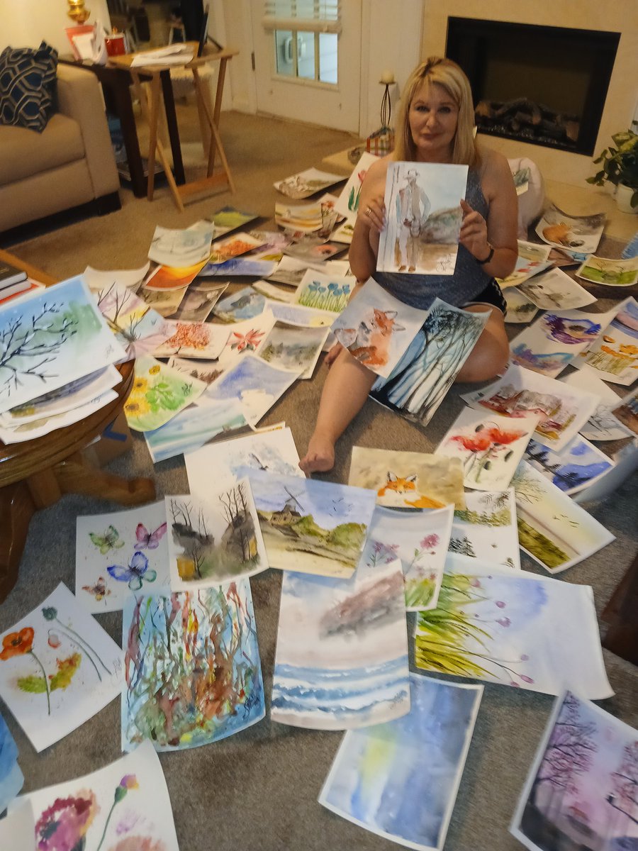 With most of at least half of my paintings. At least 30 have been sold.🖌️🎨