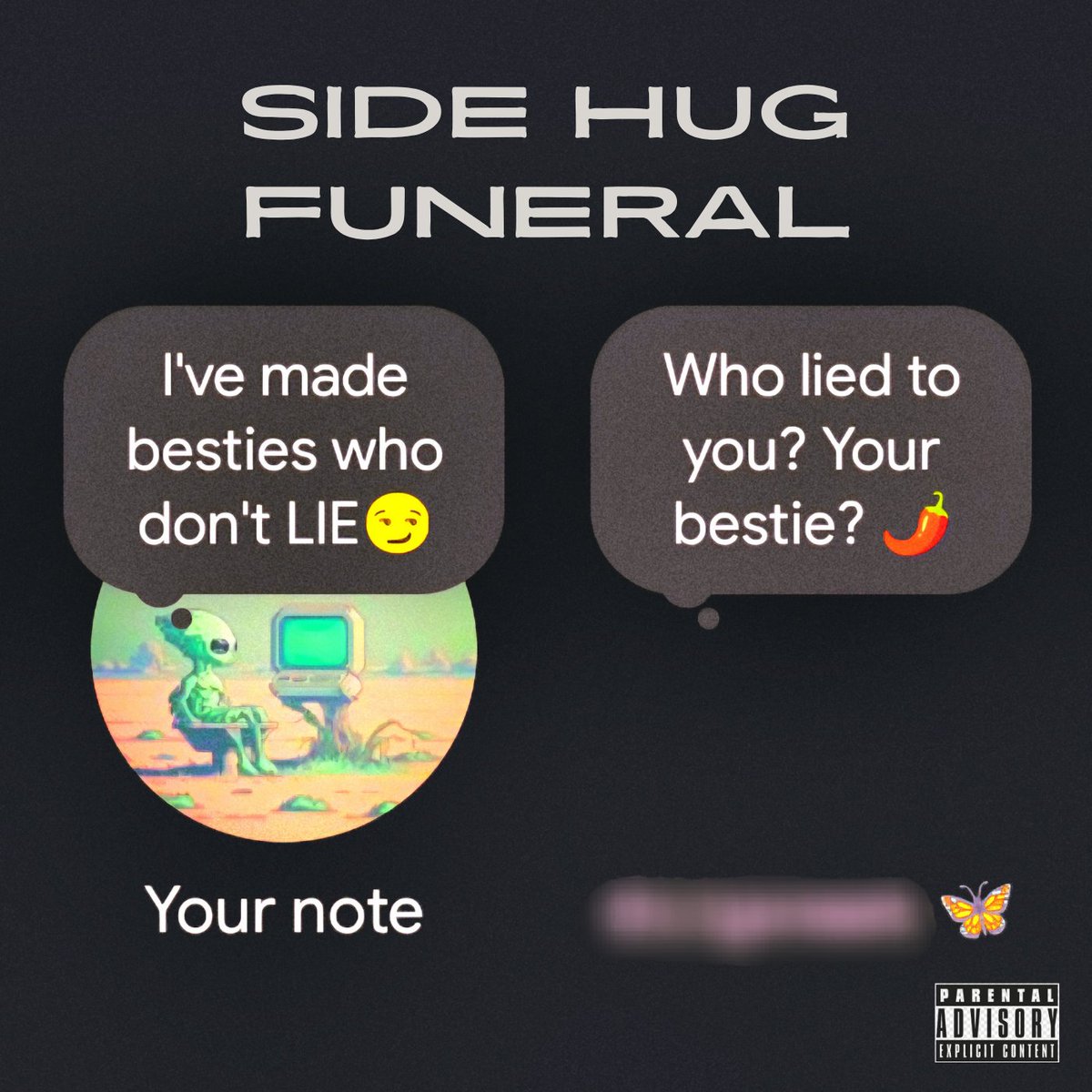 HKJ_verse's tweet photo. Release Date: May 14, 2025

ALBUM - SIDE HUG FUNERAL ~ 1 hour 5 minutes
Tracks - 25

Written &amp; Performed by: HKJ

Produced by: HKJ

Cover Art by: HKJ

#SideHugFuneral #HKJ #YouTubeMusic #HipHop #CinematicHipHop https://t.co/sY7Eu5DabT