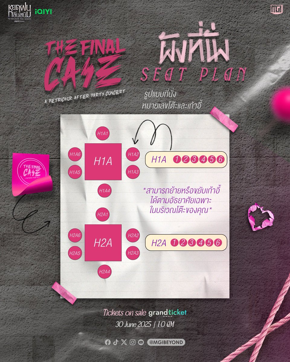 วิธีกดบัตร ! กดบัตรง่ายขึ้นถ้าเราเข้าใจวิธีการกดสำหรับบัตร VVIP แบบโต๊ะ (ราคา 5,000 บาท / ที่นั่ง)

🪑 แต่ละโต๊ะจะมีชื่อ เช่น H1A, H2A
และจะมีหมายเลขเก้าอี้ในโต๊ะ เช่น 1, 2, 3, 4, 5, 6 สามารถเลือกเลขที่นั่งในโต๊ะได้เองตามความต้องการ

👥 ถ้ามีเพื่อนมานั่งด้วยกัน