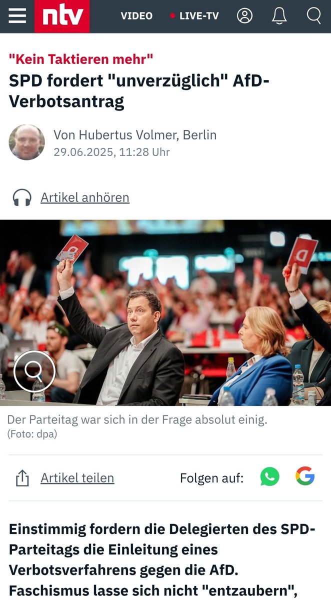 Die Witzfiguren von der SPD glauben anscheinend, dass sie mehr Wähler bekommen, wenn sie die AFD verbieten lassen. 

Das zeigt ganz deutlich, wieviel Demokratieverständnis dort herrscht.  Haben die Nazis nicht auch die Opposition verboten?