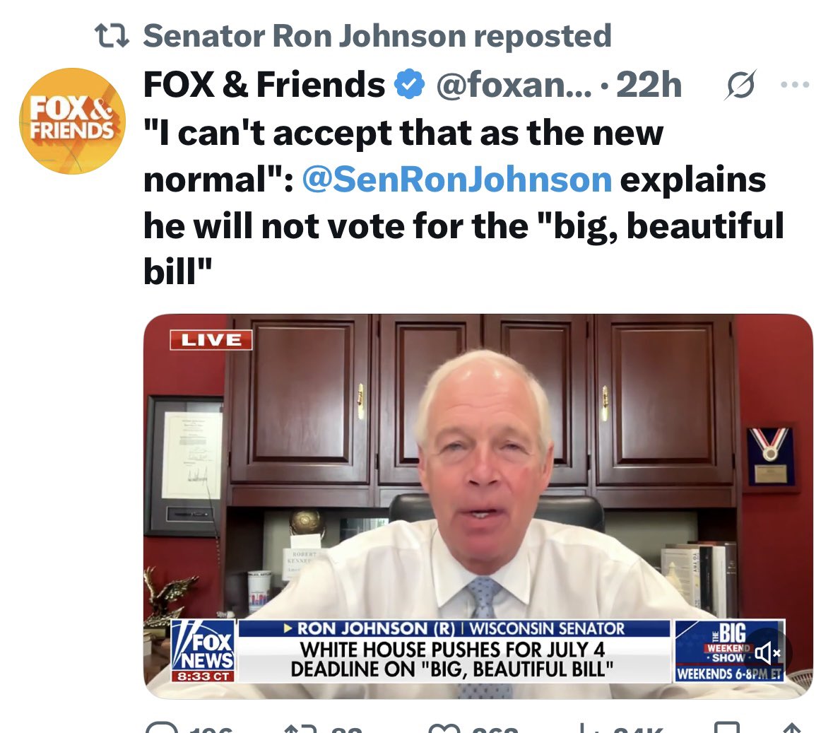kid_riles's tweet photo. Quite possibly the worst, and most untrustworthy person to ever be a United States Senator. 

Miserable, lying, traitor. 

Fucks over the poor and middle class every chance he gets. 

Fuck you @SenRonJohnson 

Fuck you for all time. https://t.co/xCvK8pJ0KA