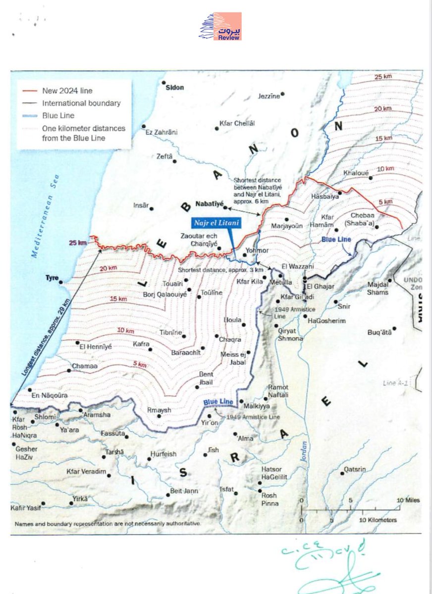 لفت مرجع رئاسي سابق إلى أن ترتيبات وقف إطلاق النار بين لبنان وكيان الاحتـ.ـلال في تشرين الثاني 2024 (المعروفة إعلامياً باتفاق وقف إطلاق النار)، تتضمّن الدليل على أن نزع السـلـاح محصور بمنطقة جنوب الليطاني. وهذا "الدليل" هو الخريطة المرفقة بالبيان الرئاسي الأميركي - الفرنسي الذي