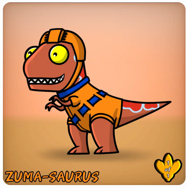 VeRexNFT's tweet photo. 🚨 WOV Auction: ZumaSaurus Icon NFT! 🦖Stakes at 2222 $SQUAD/day &amp; DOUBLES your other Ve-Rex rewards! Includes a 1/1 Zuma t-shirt (adult or kids sizes avalible) + 30 $B3TR bonus 
🔗https://t.co/sv5HuKvJWY https://t.co/YLi5s0FZPj