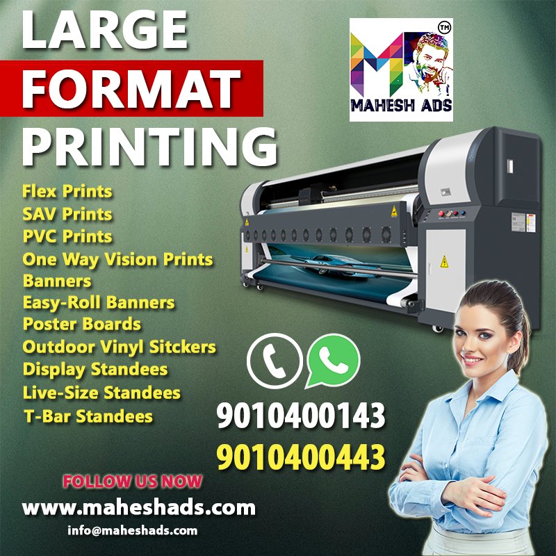 maheshads_'s tweet photo. Large Format Printing Services!!
One of the best printing service shops in Mallapur, Hyderabad City.
https://t.co/JKr9WukhgI
#Large_Format_Printing_Services #MaheshAds
#Acrylic_Boards_with_LED_Lights #Backlites #Eco_Printing #Channel_Lit https://t.co/5fIjkNDx8N