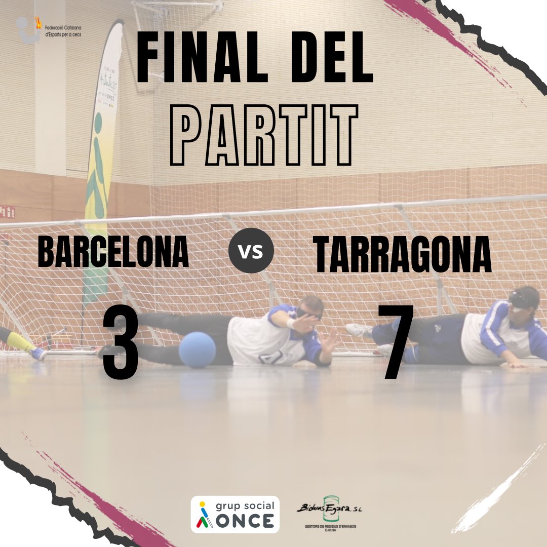 🥅 FINAL DEL PARTIT! 

TARRAGONA GUANYA EL BRONCE 🥈

BARCELONA 3 - 7 TARRAGONA 

Un partit molt emocionant,  lluitat fins al final! 

Seguim a les 15:00h amb les finals!