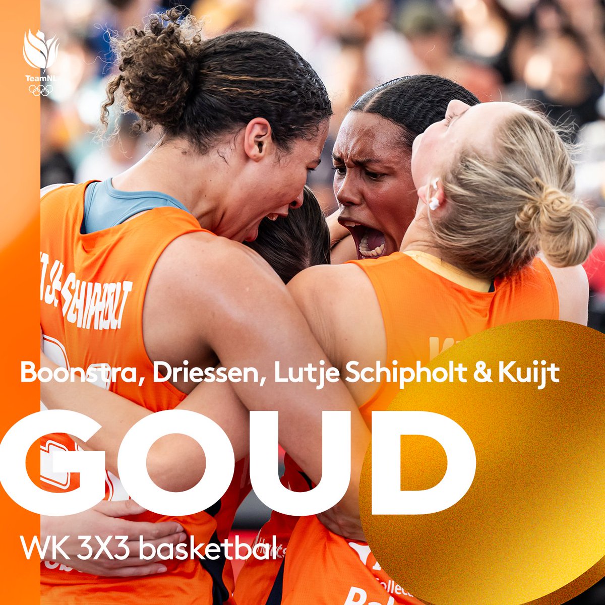 HISTORISCHE ZEGE 🧡

De wereldtitel is voor onze 3X3 dames! 🥇

In het hol van de leeuw weten onze dames met 15-9 te winnen van Mongolië. 

#TeamNL