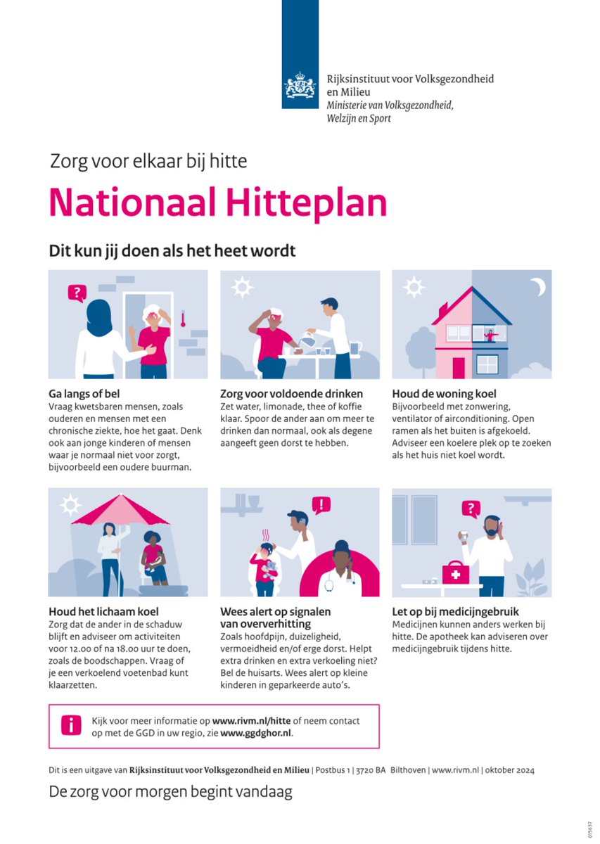 Het wordt de komende dagen zeer warm. Neem de weersomstandigheden serieus en volg de tips op!