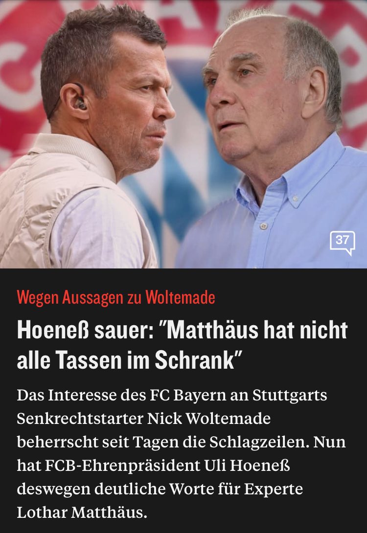 du musst aufn sonntach einfach nur den uli anrufen da schreibt sich der artikel von alleine