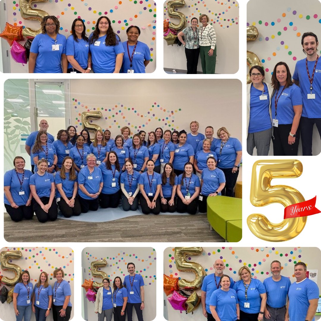 ShrinersTWI's tweet image. We're celebrating 5 years of care in our building in Woodbury! Share your favorite memory in our Woodbury location below!
#5thAnniversary #WoodburyMN #ShrinersChildrens #PediatricOrthopedics