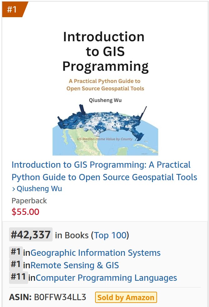 🌟 Excited to see that my new book, Introduction to GIS Programming, has made it to the top 1 in Amazon's best-seller categories for GIS and Remote Sensing! Huge thanks to the incredible geospatial community for your support! 🙌

📚 Grab your copy: amazon.com/dp/B0FFW34LL3
🌐 Book