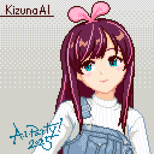 hundredarms's tweet photo. 明日の #AIParty2025 にあわせてドットをポチポチと打つ
#キズナアイ #KizunaAI #きずなーぽすと 
#ドット絵 #pixelart https://t.co/IcBfcexAqm