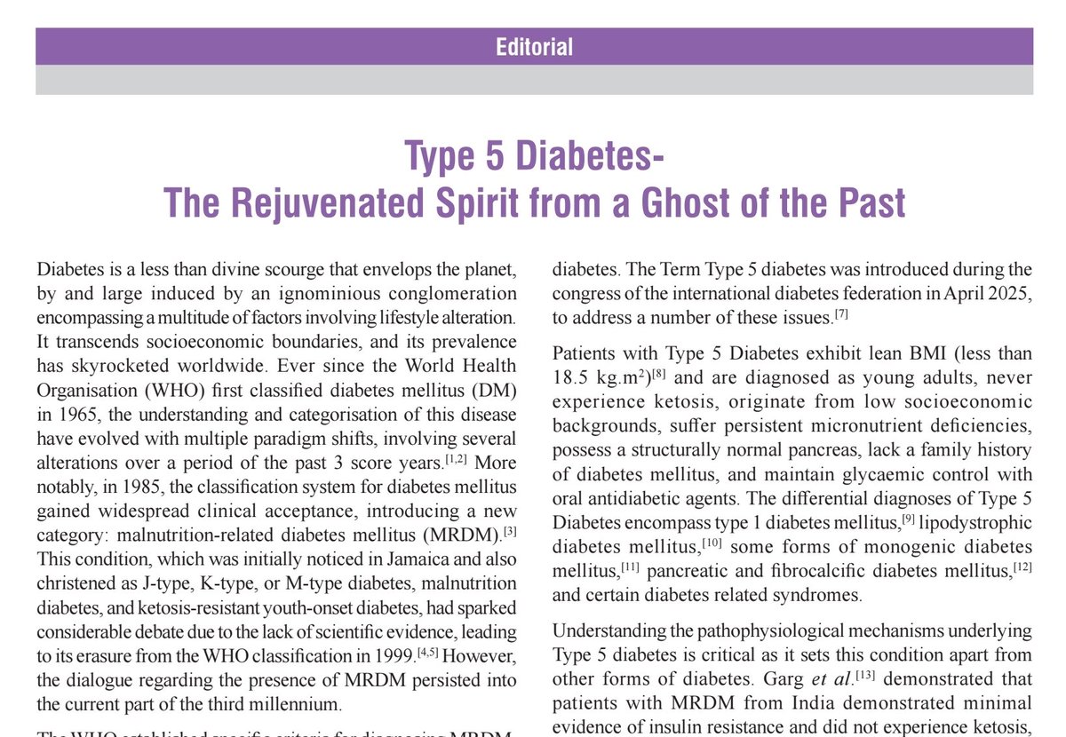 Abundant yet fragmented evidence behind the clinical aspects of Type 5 entity, it is not unreasonable to further explore it..... 

Interesting Editorial by 
Jebasingh F, Thomas N. Type 5 diabetes ‑The rejuvenated spirit from a ghost of the past. Indian J Endocr