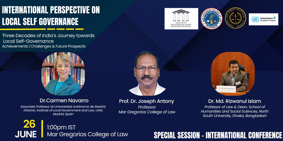 Md. Rizwanul Islam (@rizwanuli) on Twitter photo Talking on ‘The Kaleidoscopic Legal Framework of Local Government in Bangladesh’ at a special session as part of the Conference on... India’s Journey towards Local Self-Governance..., organised by <a href="/GregoriosLaw/">Mar Gregorios College of Law.</a> has been an honour. Thanks to the organisers for the kind invitation. Talking on ‘The Kaleidoscopic Legal Framework of Local Government in Bangladesh’ at a special session as part of the Conference on... India’s Journey towards Local Self-Governance..., organised by <a href="/GregoriosLaw/">Mar Gregorios College of Law.</a> has been an honour. Thanks to the organisers for the kind invitation.