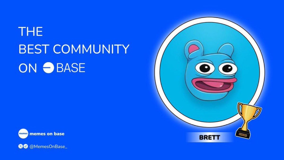Simmo (@simmoweb3) on Twitter photo The people have spoken — $BRETT wins the poll from <a href="/MemesOnBase_/">Memes on Base</a>
Best community on @Base 💙🌎
Don’t forget that CB listing is still yet to come and ETH is still yet to break ATH.. The people have spoken — $BRETT wins the poll from <a href="/MemesOnBase_/">Memes on Base</a>
Best community on @Base 💙🌎
Don’t forget that CB listing is still yet to come and ETH is still yet to break ATH..