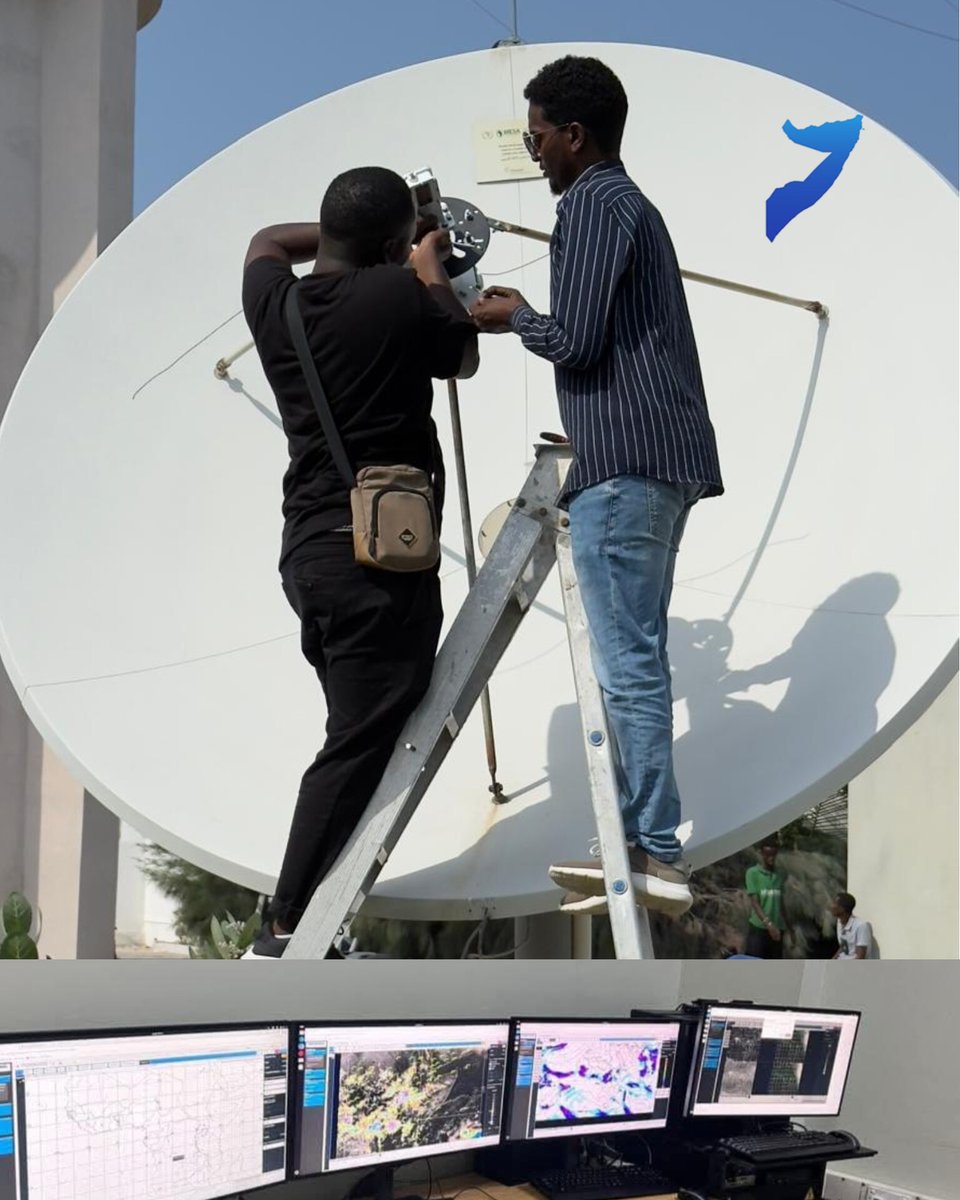 #𝗕𝗥𝗘𝗔𝗞𝗜𝗡𝗚🚨
🌍 𝗦𝗼𝗺𝗮𝗹𝗶𝗮 𝗦𝗲𝘁𝘀 𝗮 𝗡𝗲𝘄 𝗕𝗲𝗻𝗰𝗵𝗺𝗮𝗿𝗸 𝗶𝗻 𝗠𝗲𝘁𝗲𝗼𝗿𝗼𝗹𝗼𝗴𝘆! 🌦️📡

In a remarkable leap forward, the Government of Somalia—through <a href="/Som_CAA/">Somali Civil Aviation Authority (SCAA)</a>—has unveiled world-class weather infrastructure, including the MTG satellite system 🛰️, the