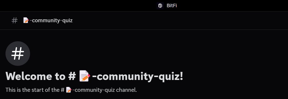 3⃣ <a href="/Bitfi_Org/">BitFi</a> Bi-Weekly Community Quiz

Test your knowledge. Climb the leaderboard. Earn real rewards.

🧠 What It Is
A community-powered knowledge challenge that runs every 2 weeks in the BitFi Discord. Each round features a fresh set of questions about BitFi products,